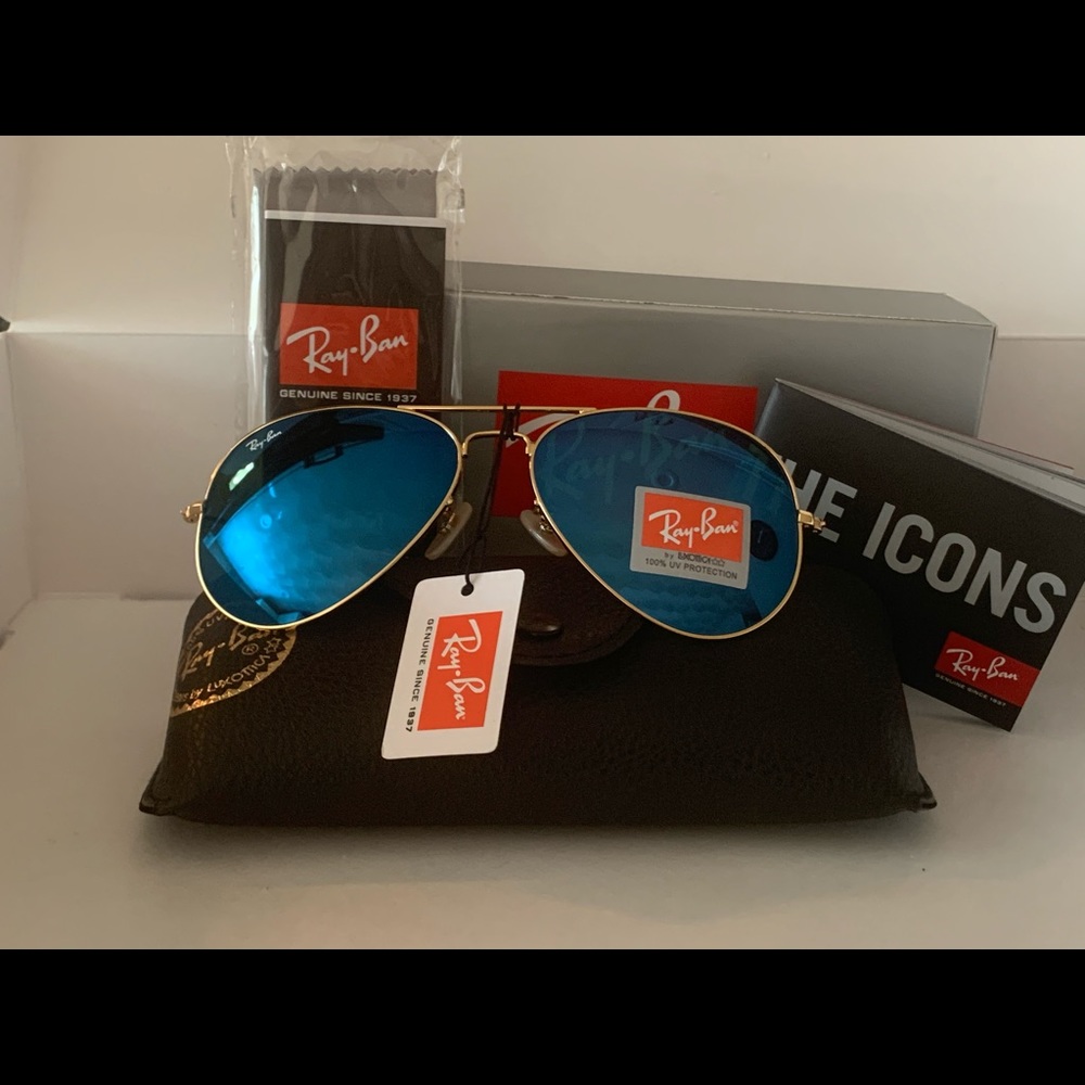 Ray-Ban blue flash mirror aviators - Picture 1 of 2